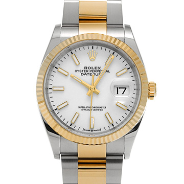 ロレックス デイトジャスト 36 126233 ホワイト メンズ 時計 【中古】【wristwatch】