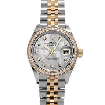 ロレックス レディ デイトジャスト 28 279383RBR ホワイトシェル/ダイヤモンド レディース 時計 【中古】【wristwatch】