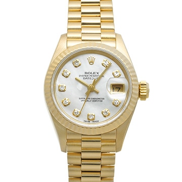 ロレックス デイトジャスト 26 69178NG ホワイトシェル/ダイヤモンド レディース 時計 【中古】【wristwatch】