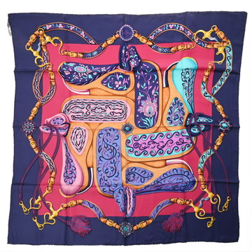 エルメス カレ90 FESTIVAL マルチカラー シルク100％ レディース 【中古】【other】