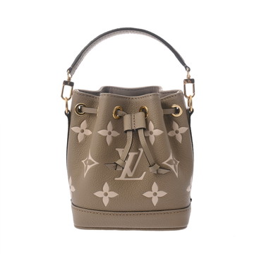 ルイ ヴィトン バイカラーモノグラムアンプラント ナノ ノエ トゥルトレール/クレーム M46291 レザー レディース バッグ 【中古】【bag】