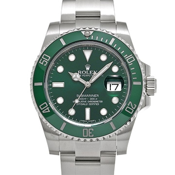ロレックス サブマリーナ デイト 116610LV グリーン メンズ 時計 【中古】【wristwatch】