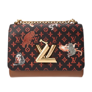 ルイ ヴィトン キャットグラム ツイスト MM ブラウン M44408 レザー レディース バッグ 【中古】【bag】