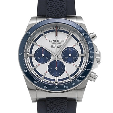 ロンジン コンクエスト クロノグラフ L3.835.4.98.9 シルバー/ブルー メンズ 時計 【中古】【wristwatch】
