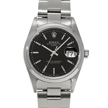 ロレックス オイスターパーペチュアル デイト 15200 ブラック メンズ 時計 【中古】【wristwatch】
