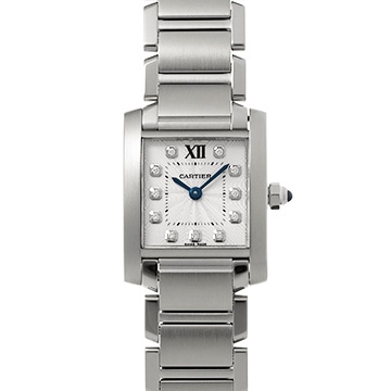 カルティエ タンク フランセーズ SM WE110006 シルバー/ダイヤモンド レディース 時計 【中古】【wristwatch】