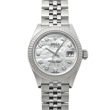 ロレックス レディ デイトジャスト 28 279174NG ホワイトシェル/ダイヤモンド レディース 時計 【中古】【wristwatch】