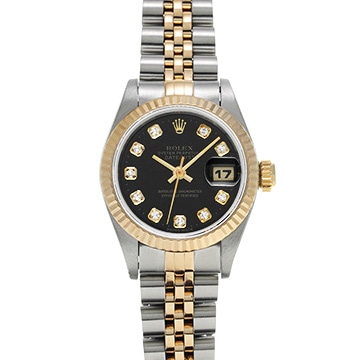 ロレックス デイトジャスト 69173G ブラック/ダイヤモンド レディース 時計 【中古】【wristwatch】