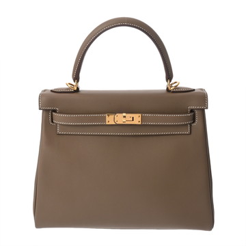 エルメス ケリー 25 内縫い 2WAY エトゥープ ヴォースイフト レディース バッグ 【中古】【bag】