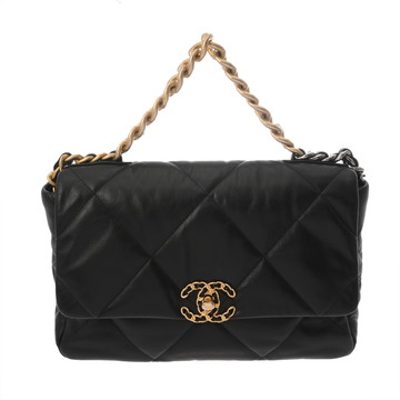 シャネル CHANEL19 ラージ ハンドバッグ ブラック AS1161 シャイニーラムスキン レディース バッグ 【中古】【bag】