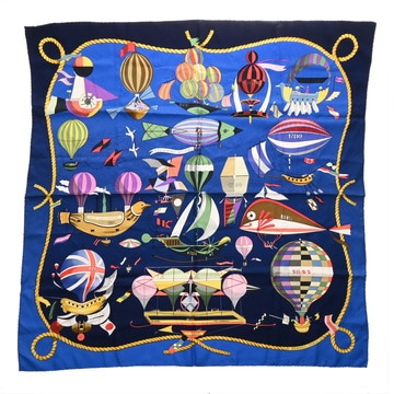 エルメス カレ90 LES FOLIES DE CIEL マルチカラー シルク100％ レディース 【中古】【other】