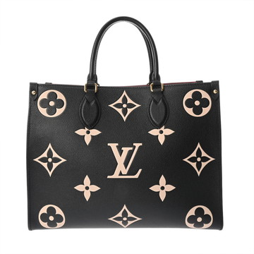 ルイ ヴィトン バイカラーモノグラムアンプラント オンザゴー MM 2WAY ブラック/ベージュ M45495 レザー レディース バッグ 【中古】【bag】