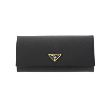 プラダ 長財布 ブラック 1MH132 サフィアーノレザー レディース 財布 【中古】【purse】