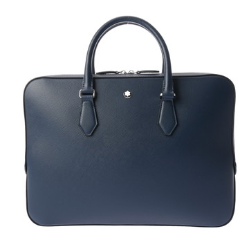 モンブラン ラージ ブリーフケース ブルー MB130270 サルトリアルレザー レディース バッグ 【中古】【bag】