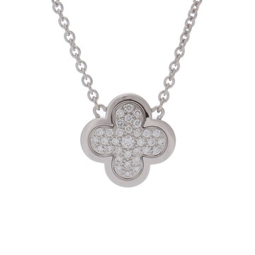 ヴァン クリーフ&アーペル ピュアアルハンブラ ネックレス パヴェ シルバー K18ホワイトゴールド WG レディース ジュエリー 【中古】【jewelry】