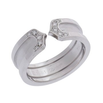 カルティエ C2リング #53 シルバー K18ホワイトゴールド WG レディース ジュエリー 【中古】【jewelry】