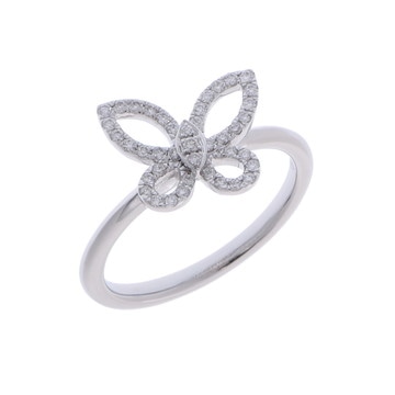 グラフ ミニ バタフライ シルエット リング シルバー RGR908 K18ホワイトゴールド WG レディース ジュエリー 【中古】【jewelry】