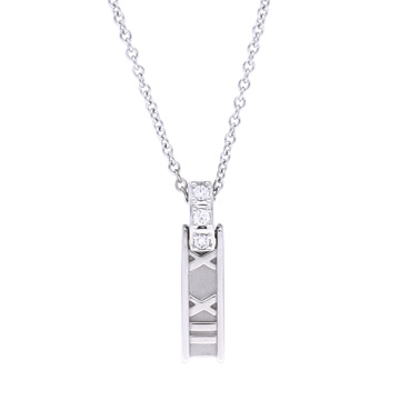 ティファニー アトラスバー ネックレス 3PD シルバー K18ホワイトゴールド WG レディース ジュエリー 【中古】【jewelry】