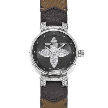 ルイ ヴィトン タンブール Q121F グレー/ダイヤモンド レディース 時計 【中古】【wristwatch】