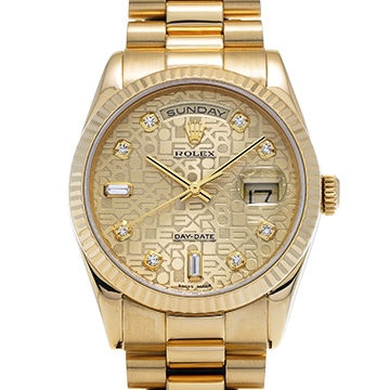 ロレックス デイデイト 36 118238A シャンパンコンピュータ/ダイヤモンド メンズ 時計 【中古】【wristwatch】