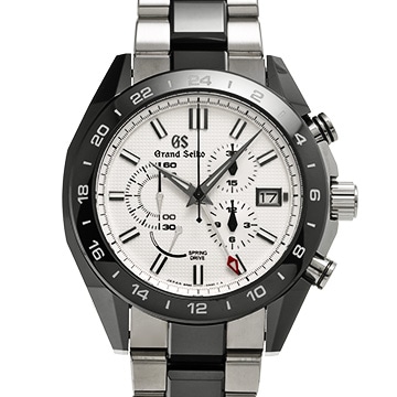 グランドセイコー スポーツコレクション スプリングドライブ クロノグラフ GMT SBGC221 シルバー メンズ 時計 【中古】【wristwatch】