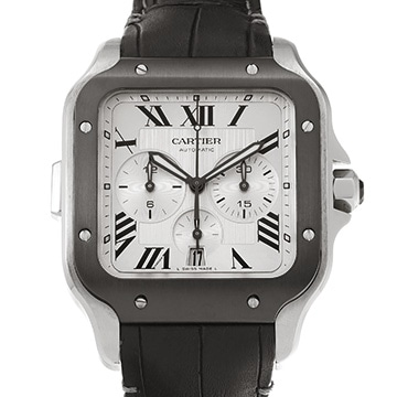 カルティエ サントス ドゥ カルティエ クロノグラフ XL WSSA0017 シルバー メンズ 時計 【中古】【wristwatch】