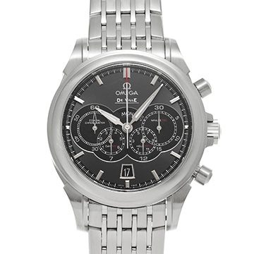 オメガ デ・ヴィル クロノスコープ コーアクシャル 4カウンター クロノグラフ 422.10.41.52.06.001 グレー/ブラック メンズ 時計 【中古】【wristwatch】