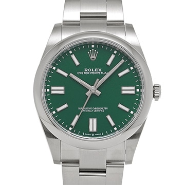 ロレックス オイスターパーペチュアル 41 124300 グリーン メンズ 時計 【中古】【wristwatch】
