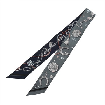 エルメス ツイリー C EST LA FETE マルチカラー 062743S シルク100％ レディース 【中古】【other】