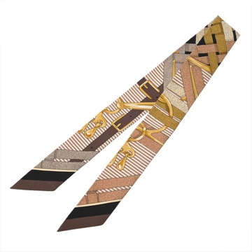 エルメス ツイリー MORS A JOUETS CHEMISE ブラウン系/マルチカラー 063419S シルク100％ レディース 【未使用】【other】