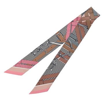 エルメス ツイリー MORS A JOUETS CHEMISE ブラウン系/マルチカラー 063419S シルク100％ レディース 【未使用】【other】