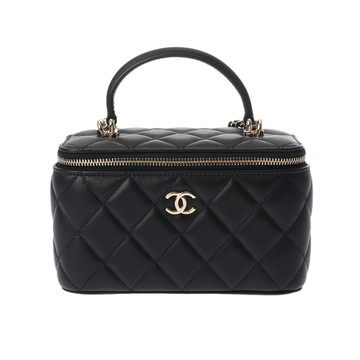 シャネル マトラッセ ヴァニティケース ブラック AP2199 ラムスキン レディース バッグ 【中古】【bag】