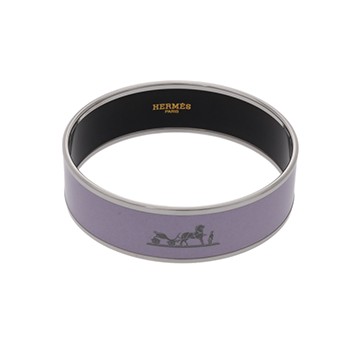 エルメス エマイユ GM パープル/シルバー金具 エナメル レディース ジュエリー 【中古】【jewelry】