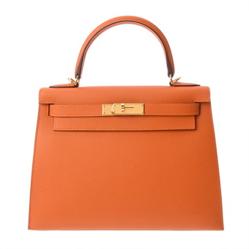 エルメス ケリー 28 外縫い 2WAY オレンジ クシュベル レディース バッグ 【未使用】【bag】