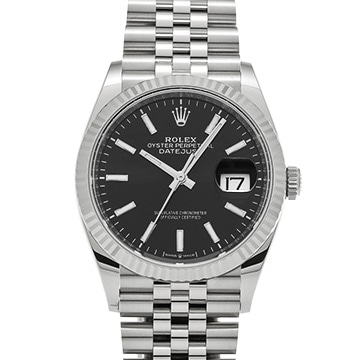 ロレックス デイトジャスト 36 126234 ブライトブラック メンズ 時計 【中古】【wristwatch】