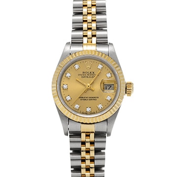 ロレックス デイトジャスト 69173G シャンパン/ダイヤモンド レディース 時計 【中古】【wristwatch】