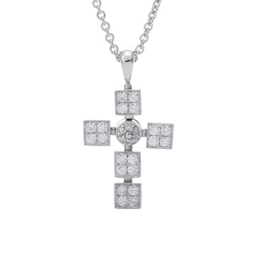 ブルガリ ラテンクロス ネックレス シルバー K18ホワイトゴールド WG レディース ジュエリー 【中古】【jewelry】