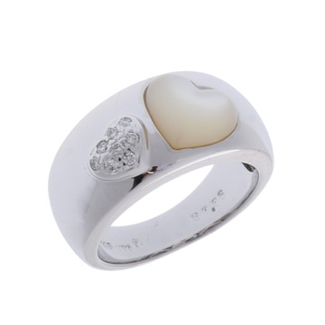 ポンテヴェキオ ハートリング シルバー K18ホワイトゴールド WG/パール レディース ジュエリー 【中古】【jewelry】