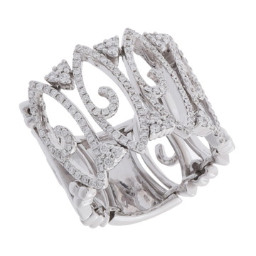 ポンテヴェキオ ダイヤリング 0.83ct シルバー K18ホワイトゴールド WG レディース ジュエリー 【中古】【jewelry】