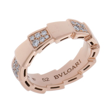 ブルガリ セルペンティ リング 6MM #52 デミパヴェ ゴールド 353299 K18ピンクゴールド PG レディース ジュエリー 【中古】【jewelry】