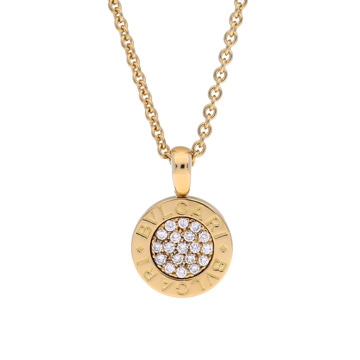 ブルガリ ブルガリブルガリ ネックレス パヴェ ゴールド K18イエローゴールド YG レディース ジュエリー 【中古】【jewelry】