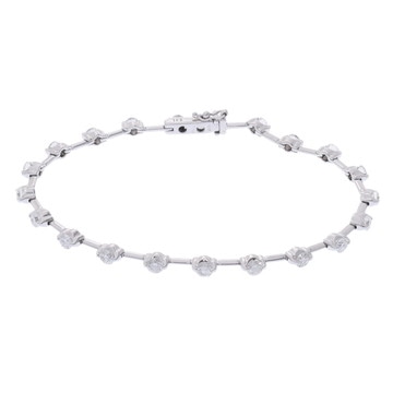 ライン テニスブレスレット 2.50ct シルバー K18ホワイトゴールド WG レディース ジュエリー 【中古】【jewelry】