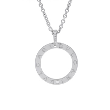 ブルガリ ブルガリブルガリ ソートワール ネックレス 1モチーフ シルバー K18ホワイトゴールド WG レディース ジュエリー 【中古】【jewelry】