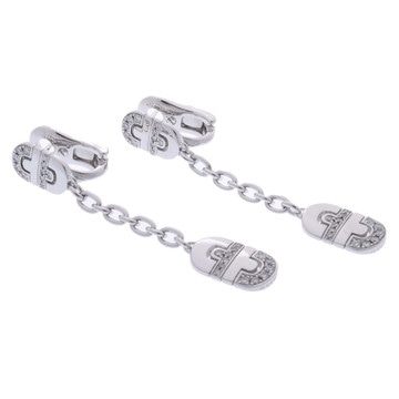 ブルガリ パレンテシ ドロップ ピアス デミパヴェ シルバー 340586 K18ホワイトゴールド WG レディース ジュエリー 【中古】【jewelry】