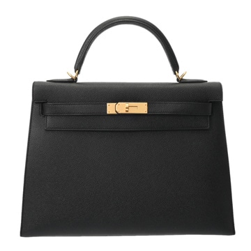 エルメス ケリー 32 外縫い ブラック ヴォーエプソン レディース バッグ 【中古】【bag】