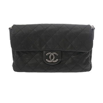 シャネル マトラッセ チェーンショルダー ブラック A01112 カーフスキン レディース バッグ 【中古】【bag】