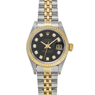 ロレックス デイトジャスト 69173G ブラック/ダイヤモンド レディース 時計 【中古】【wristwatch】