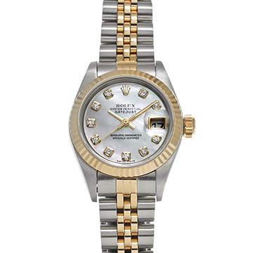 ロレックス デイトジャスト 79173NG ホワイトシェル/ダイヤモンド レディース 時計 【中古】【wristwatch】