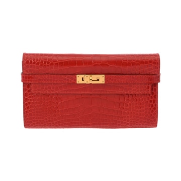 エルメス ケリーウォレット ロング ブレイズ アリゲーターリセ ユニセックス 財布 【中古】【purse】