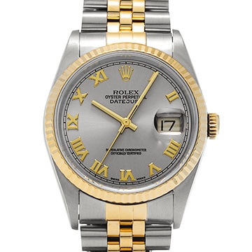 ロレックス デイトジャスト 16233 グレー メンズ 時計 【中古】【wristwatch】